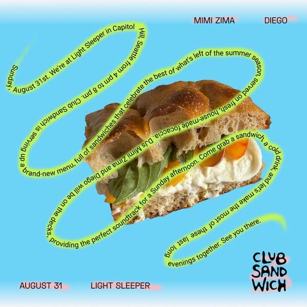 sandwich with text scrolling over it